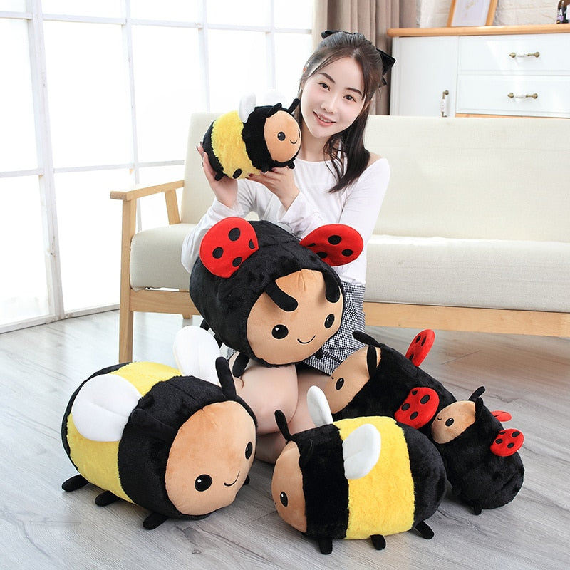 20-40CM New Anime Kawaii Plush Bee Ladybug Baby Toys Speelgoed Stuffed Toys Peluche Pillow Baby Room Home Decorative Pillows