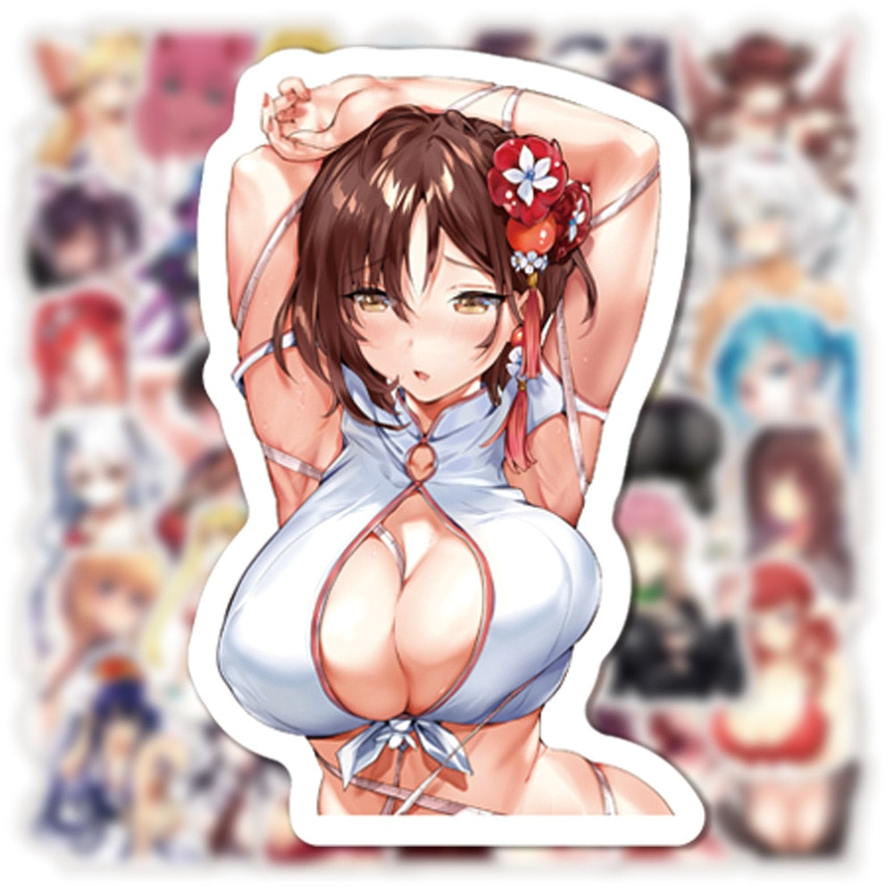 10/30/50/100PCS Kawaii Sexy Anime Hentai Waifu Stickers for Phone Skateboard Laptop Guitar Bunny Girls Sticker Classic Toys