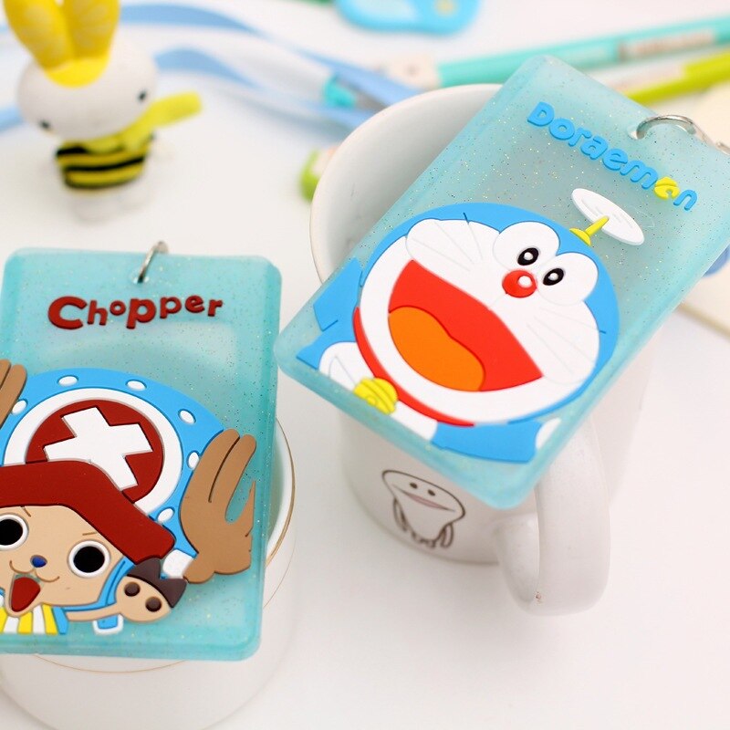 Kawaii Cute ID Card Holder Case Cartoon Business Bus Bank Credit Card Cover Transparent PVC for Student Kid Women Badge Bag Gift