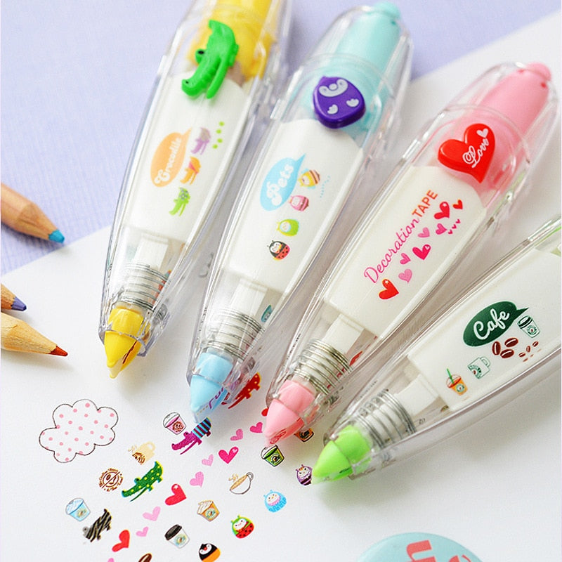Kawaii Animals cat dog Owl Press Type Decorative Correction Tape Diary Stationery School Supply