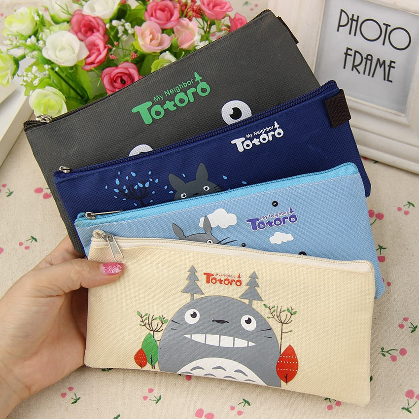 Cute Kawaii Fabric Pencil Case Lovely Cartoon Totoro Pen Bags for Kids Gift School Supplies