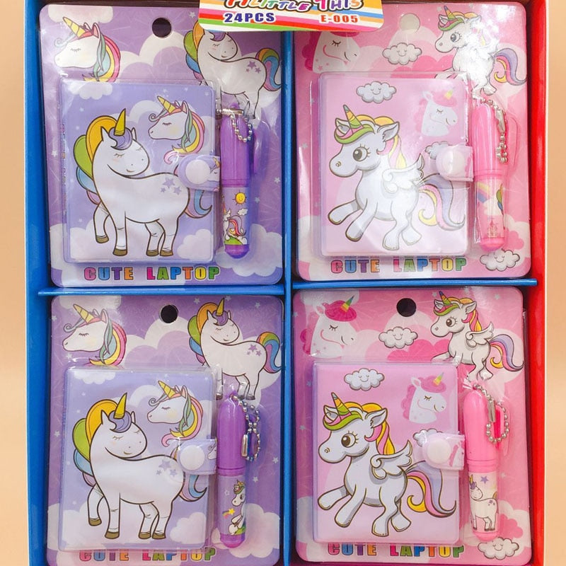 Kawaii Unicorn Set 1 Notebook+1 Ballpoint Pen Writing Diary Book Kids Gift Stationery Student Rewarding School Office Supply