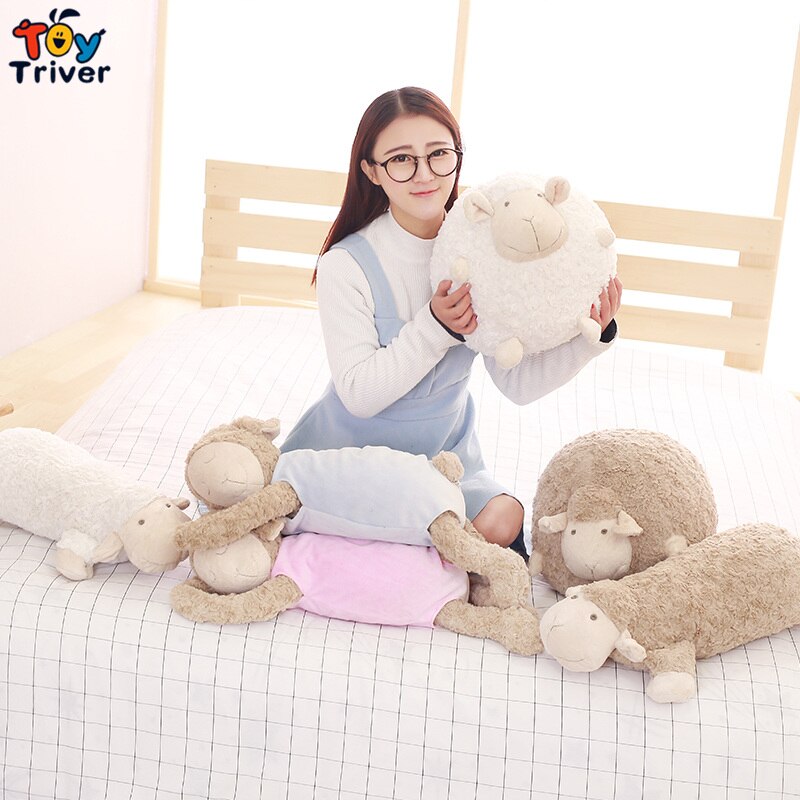 Kawaii Sheep Lamb Plush Toys Stuffed Animals Doll Pillow Cushion Baby Kids Children Girls Boys Birthday Gifts Home Room Decor
