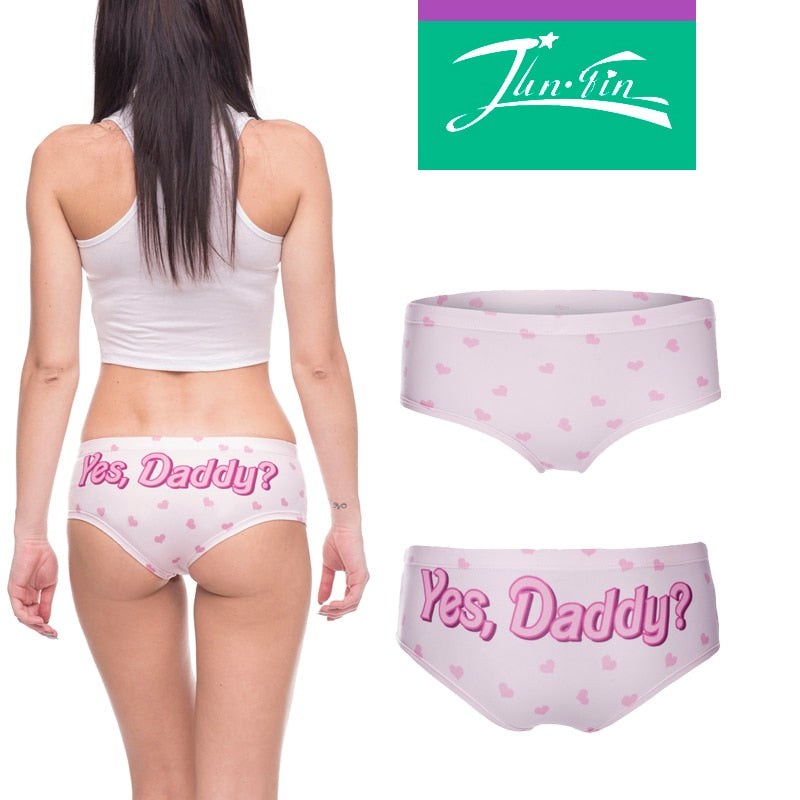 daddy good girl Sexy Panties 2016 hot sale 3D Printed womens underwear lingerie femme braguitas mujer