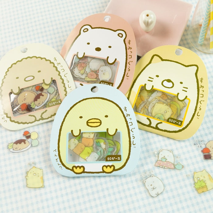 JIANWU 50pcs/ Cartoon cute decorative stickers, Japanese DIY stickers, notebook stickers kawaii