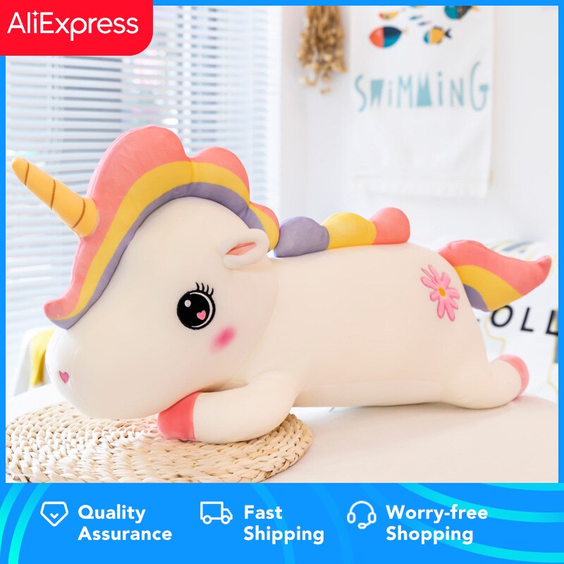 Stuffed Animal Rainbow Unicorn Plush Toy Anime Kawaii Plush Doll Soft Pillow, Plush Toy for Boys Girls Birthday Christmas Gift
