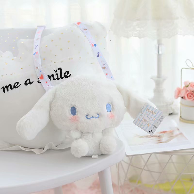 Kawaii Sanrio Bag Plush Cinnamoroll Backpack Anime Kuromi Plushie Bag Cartoon Messenger Bags for Girls Birthday Gifts