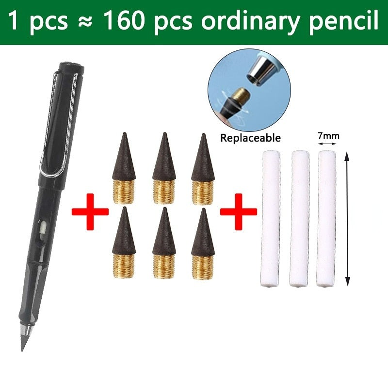 10 Pcs/Set Unlimited Eternal new Pencil No Ink Writing Magic Pencil for Writing Art Sketch Stationery kawaii pen school supplies