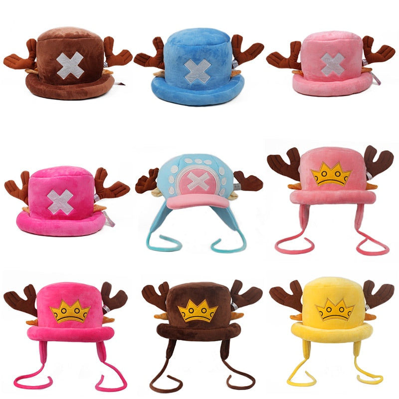 Kawaii Japanese Anime One Piece plush toys cosplay Tony Chopper plush cotton hat warm winter hat cartoon cap for children gift