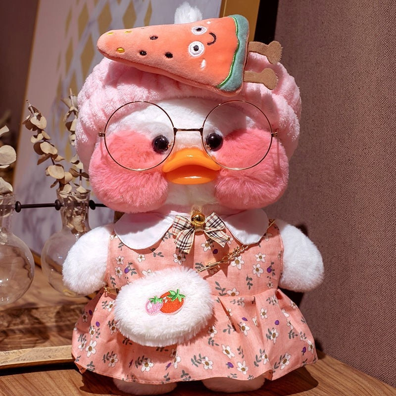 30CM Pink LaLafanfan Kawaii Cafe Mimi Yellow Duck Plush Toy Cute Stuffed Doll Soft Animal Dolls Kids Kawaii Plush Toys Rag Doll