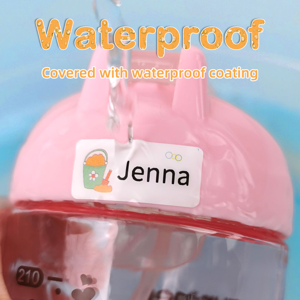 200pcs Name Sticker Custom Waterproof Kawaii Decals Personalized First Name Label for Children School Stationery Bottle Tag