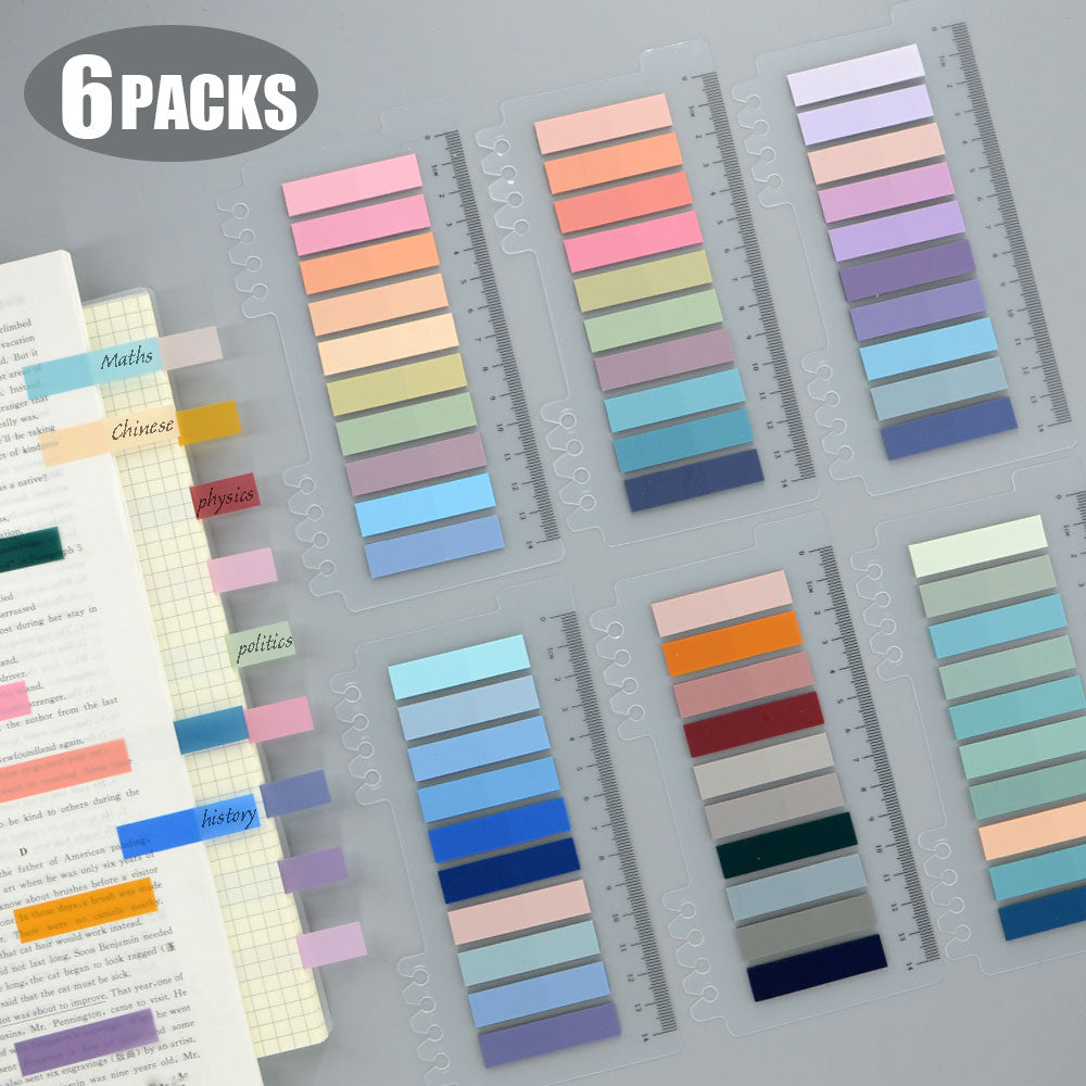 6Packs/Set Posted It Transparent Sticky Notes Self-Adhesive BookMarkers Annotation Reading Book Clear Tab Kawaii Cute Stationery