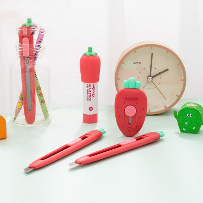 Novelty Fruit Carrot Utility Knife Mini Kawaii Portable Craft Wrapping Box Paper Envelope Cutter Knife Letter Opener Tools