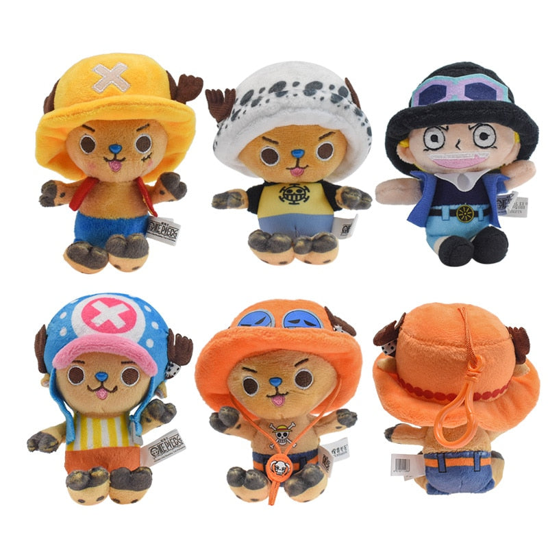 11CM One Piece Kawaii Plush Keychain Toy Tony Chopper Soft Stuffed Plush Dolls Keychain Handbag Ornaments Toys Gift