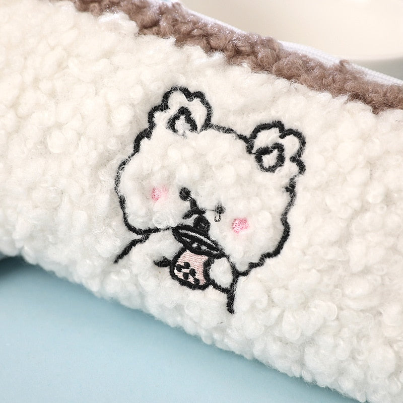 1PC Korea Stationery Kawaii Plush Pencil Case Quality School  School Pencilcases Cute Pencil Box Pencilcase Pencil Bag