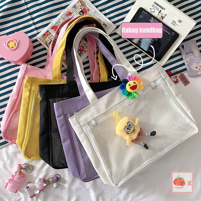Ita Bag Girls Lolita Style Lovely Crossbody Kawaii Clear Bag Schoolbags For Teenage Girls Candy Sweet Itabag Shoulder Bags H210