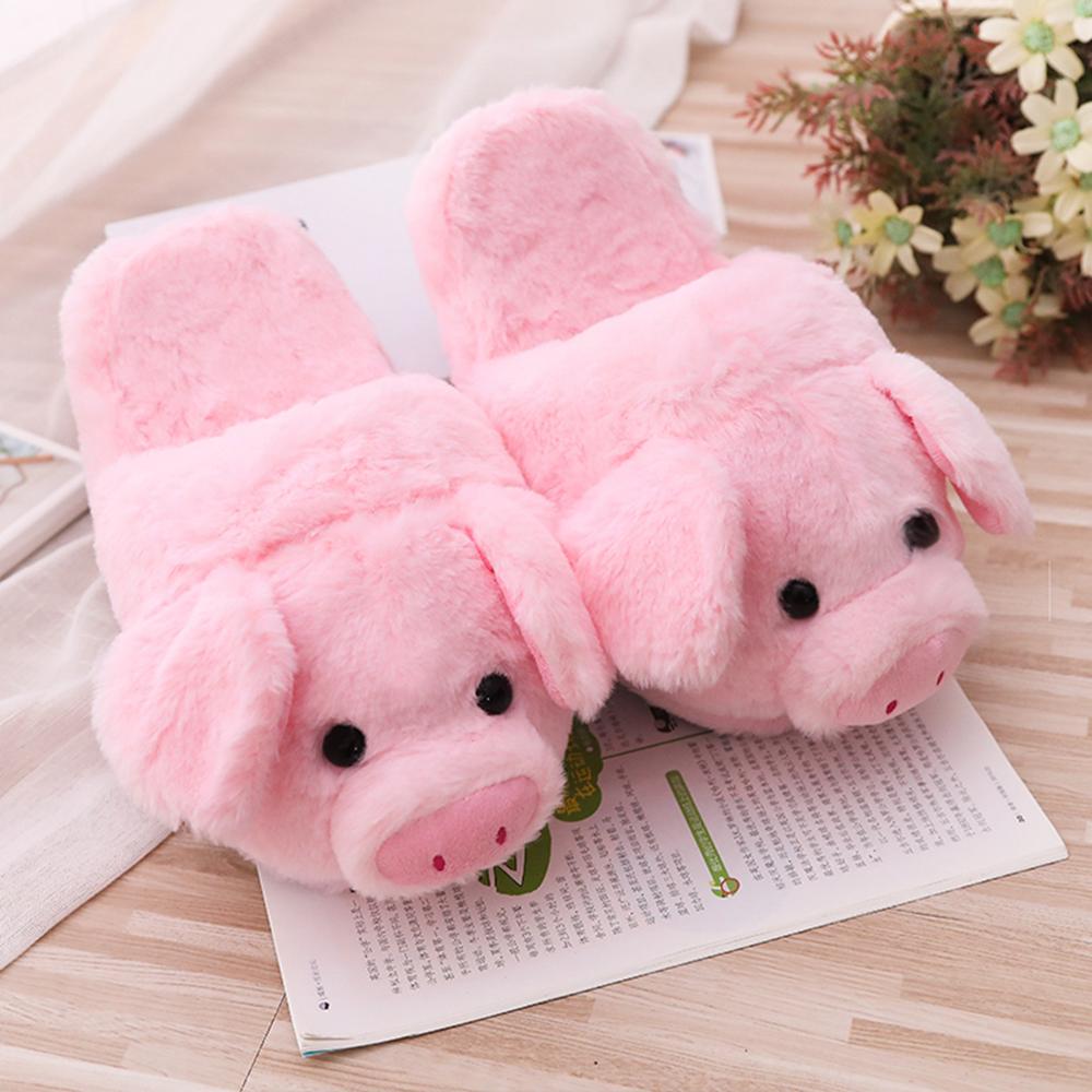 Kawaii Plush Avocado Slippers Fruit Toys Cute Pig unicorn Warm Winter Adult Shoes Doll Women Indoor Household Products