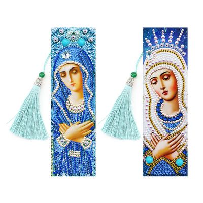 2pcs set DIY 5D Diamond Painting Bookmarks PU Diamond Mosaic Embroidery Cross Stitch kit Gift kawaii book mark