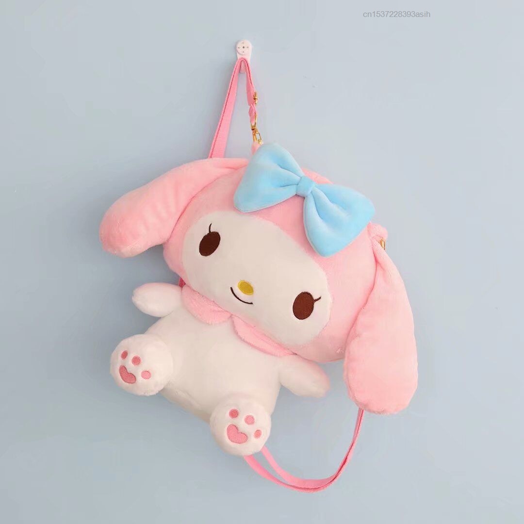 Kawaii Sanrio Cinnamoroll Kuromi My Melody Plush Backpack Doll Shoulder Messenger Bag Sac Tote Crossbody Bag For Y2k Lolita Girl