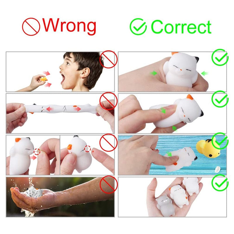 Mochi Squishy Animal Toys Stress Relief Toys Mochi Animals Toys  Mini Animals Cat Cute Kawaii Decompression Toy Christmas Gift