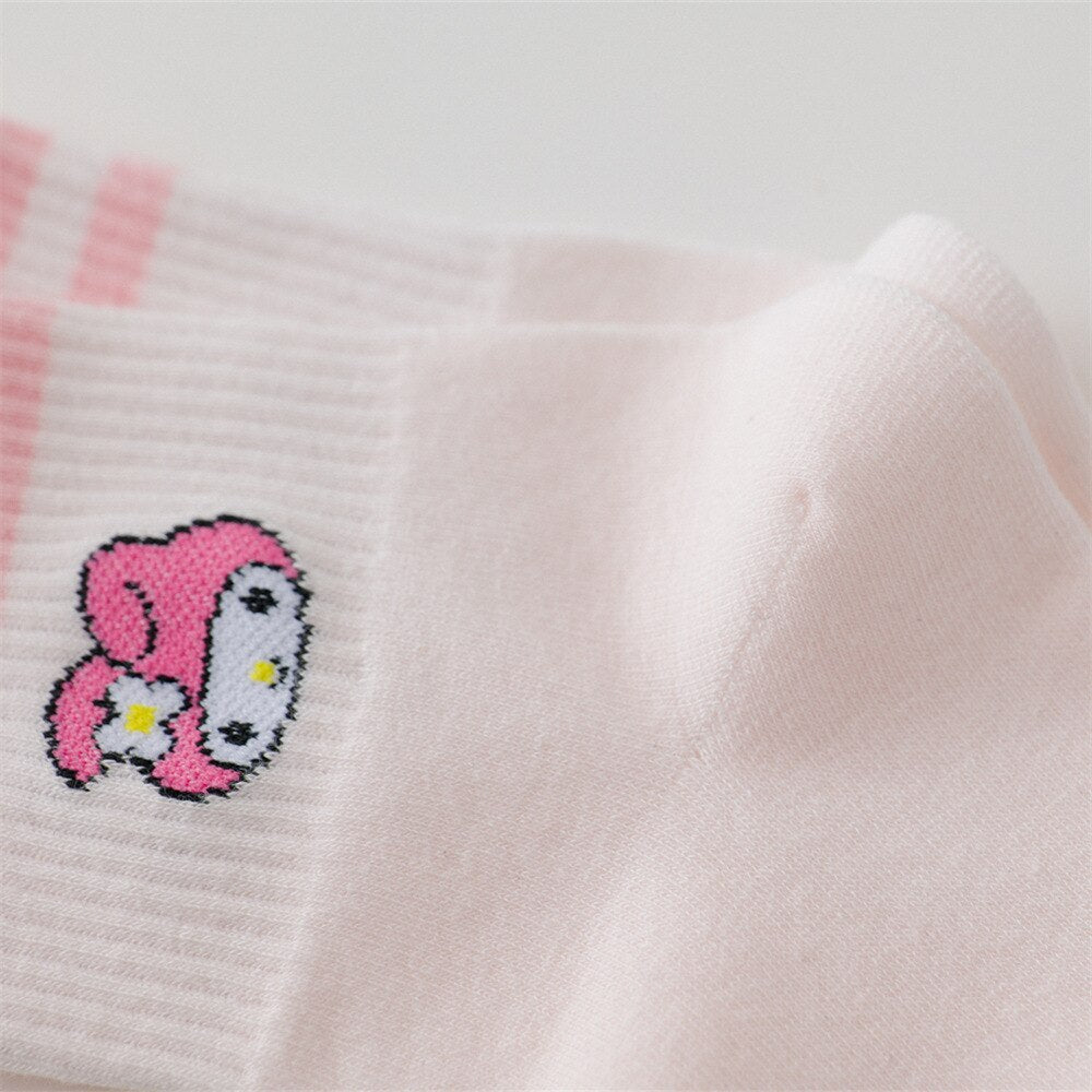 New Sanrio Cute Cartoon Kuromi Cinnamoroll My Melody Pompompurin Kawaii Warm Socks Christmas Gifts for Children