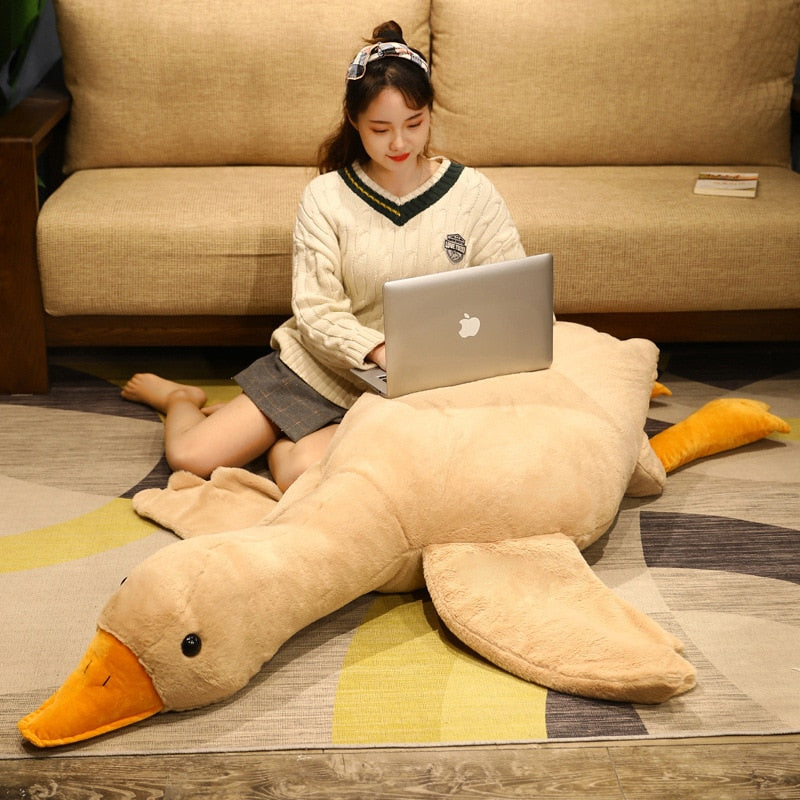 Giant 130cm Simulation Fluffy Duck Plush Toy Cute Animal Popular Stuffed Swan Dolls Kawaii Plush Toy for Girls Birthday Gift