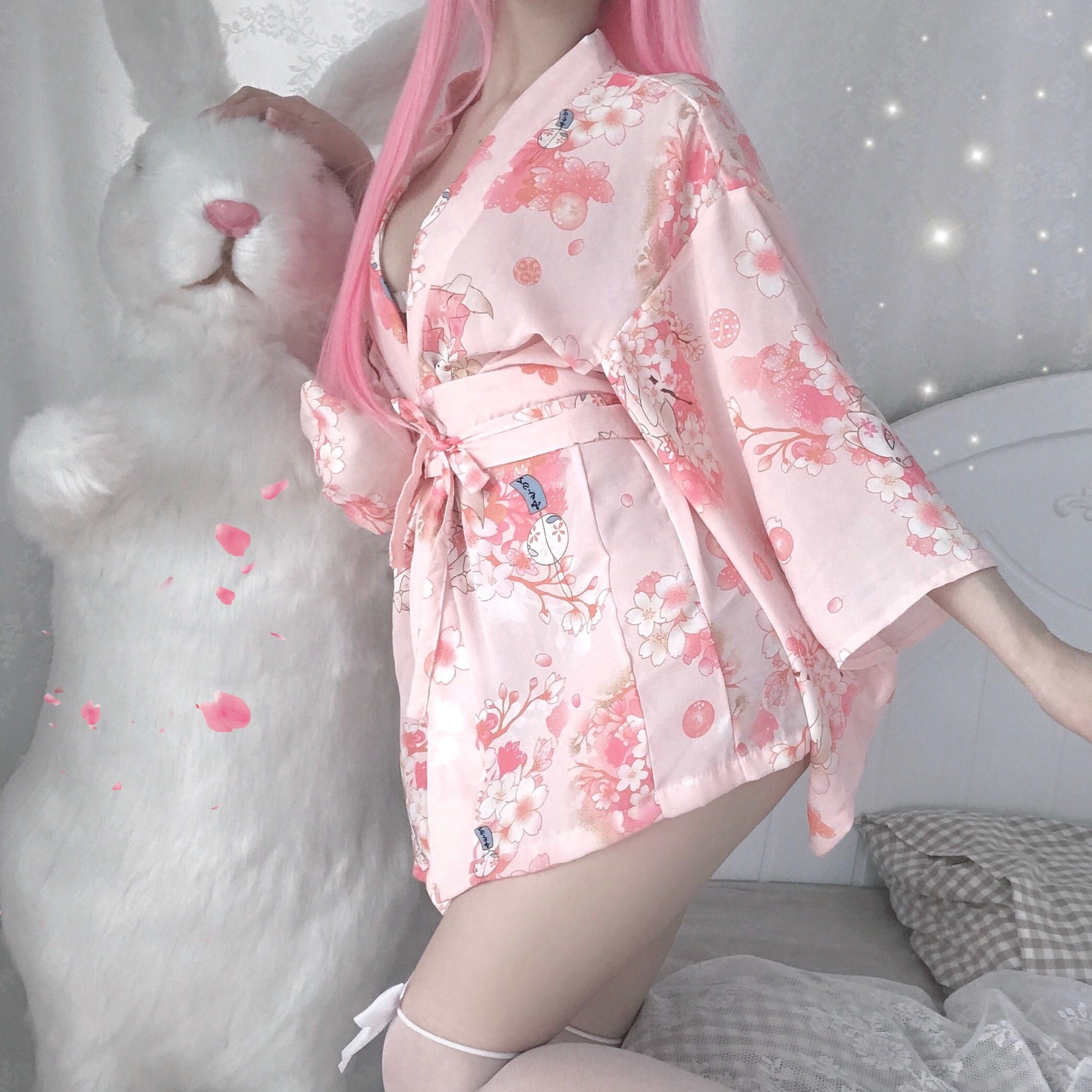 Ladies Janpanese Traditional Kimono Sexy Cosplay Costumes Sexy Oufit Women Kawaii Pink Cute Lingerie Pajamas