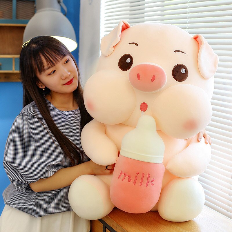Stuffed Animal Bottle Pig Plush Toy Anime Kawaii Plush Pig Soft Pillow, Plush игрушки for Boys Girls Birthday Christmas Gift