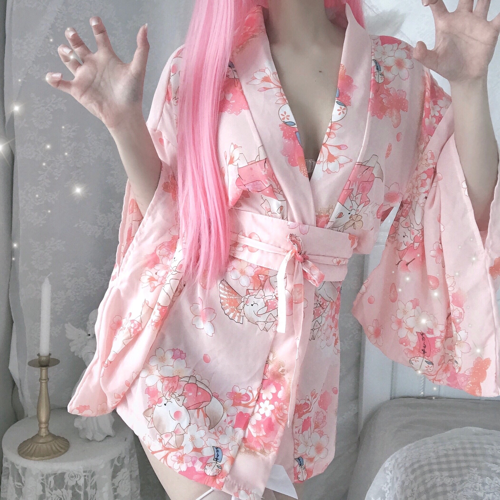 Ladies Janpanese Traditional Kimono Sexy Cosplay Costumes Sexy Oufit Women Kawaii Pink Cute Lingerie Pajamas