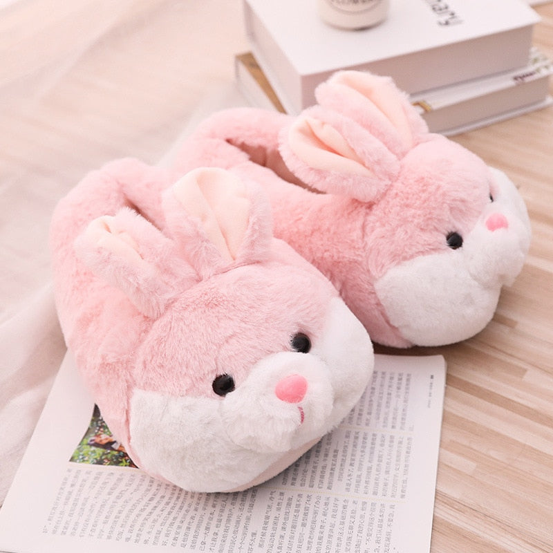 Kawaii Plush Avocado Slippers Fruit Toys Cute Pig Cattle Warm Winter Adult Shoes Doll Women Indoor Household Products size 35-43