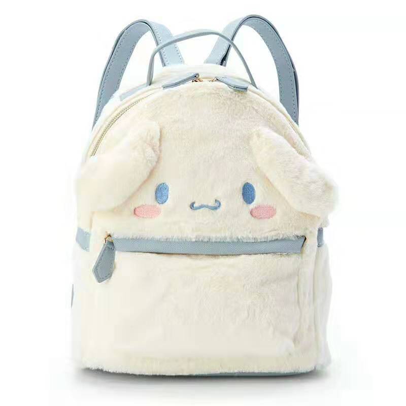 New Kawaii Sanrioed My Melody Cinnamoroll Cartoon Plush Bag Anime Soft Stuffed Animals Plushie Backpack Girls Doll Toys Gifts
