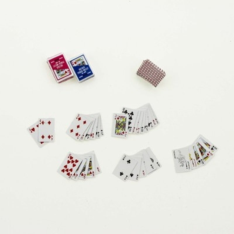 Mini Cute 1:12 Dollhouse Miniatures Poker Home Decoration Poker Cards Playing Game for Doll Kawaii Accessories