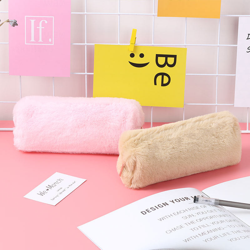 Cute Plush Pencil Pouch Pen Bag for Girls Kawaii Stationery Large Capacity Pencil Case Pen Box Cosmetic Pouch Storage Bag