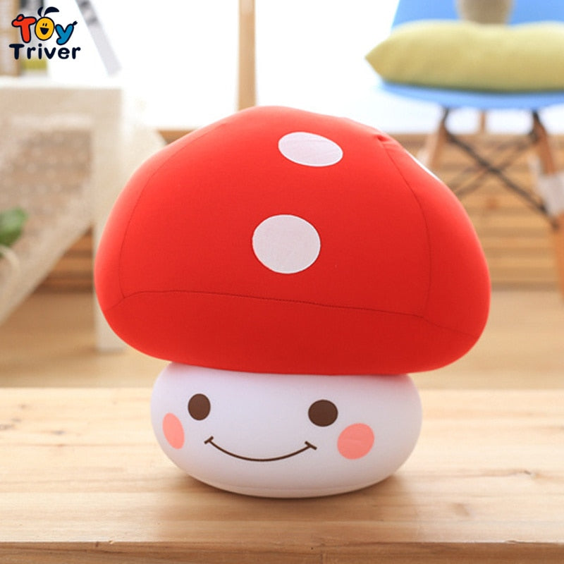 Kawaii Red Mushroom Plush Toys Stuffed Doll Foam Particle Pillow Cushion Baby Kids Children Boys Girls Birthday Gifts Home Decor