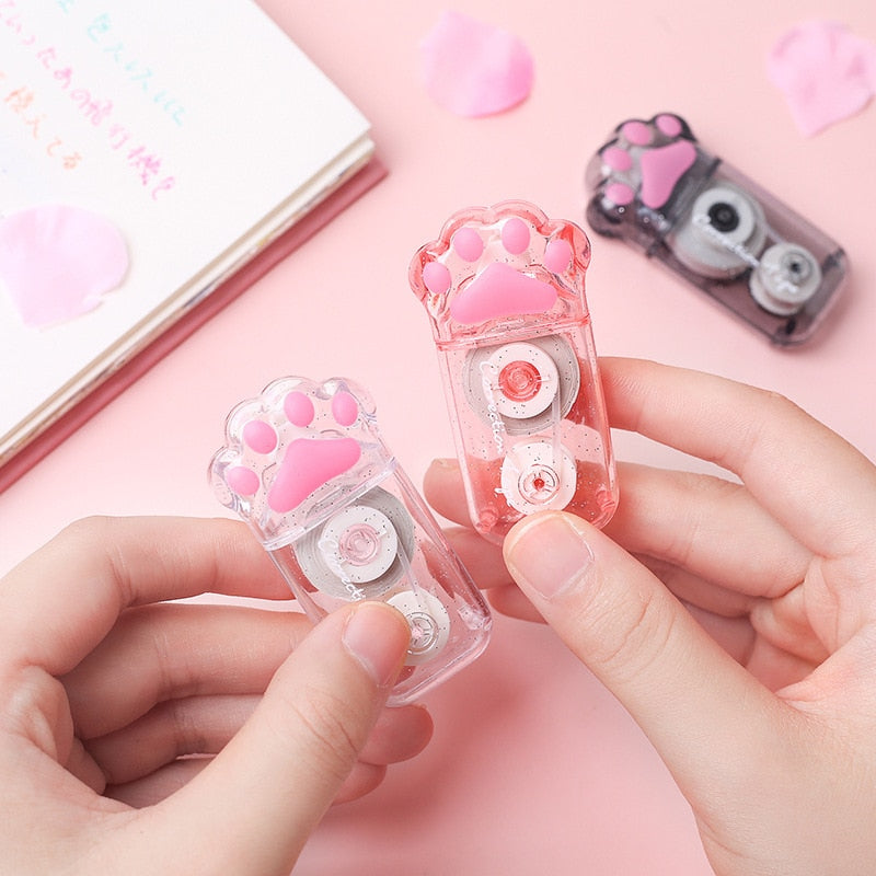 Kawaii Transparent Cat Paw 6M White Out Correction Tape Corrector Cute Office School Acccessories Supplies Stationery Gift