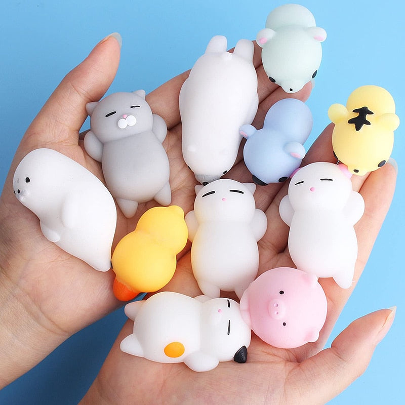 Mochi Squishy Animal Toys Stress Relief Toys Mochi Animals Toys  Mini Animals Cat Cute Kawaii Decompression Toy Christmas Gift