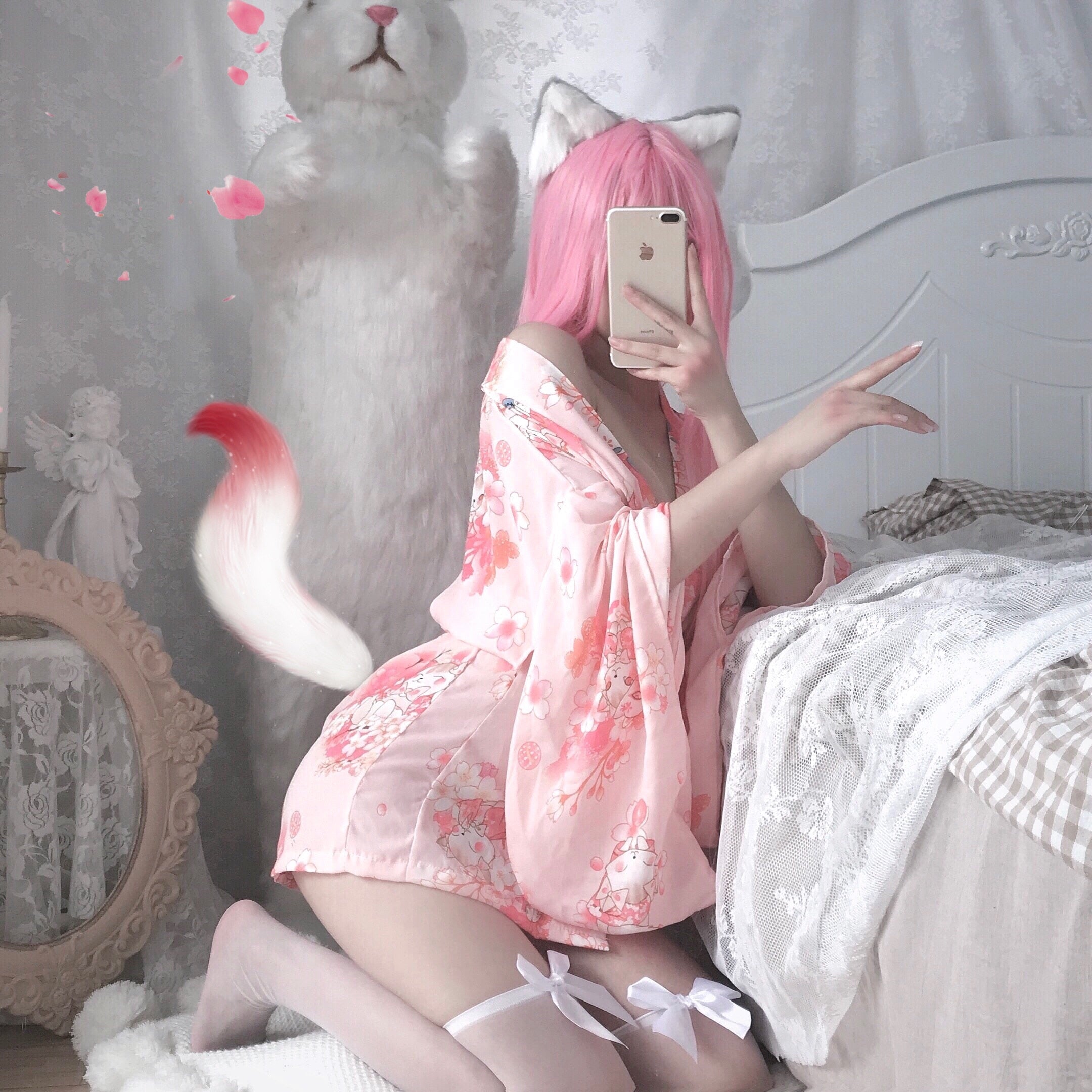 Ladies Janpanese Traditional Kimono Sexy Cosplay Costumes Sexy Oufit Women Kawaii Pink Cute Lingerie Pajamas