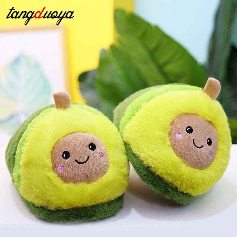 Kawaii Plush Avocado Slippers Fruit Toys Cute Pig Cattle Warm Winter Adult Shoes Doll Women Indoor Household Products size 35-43