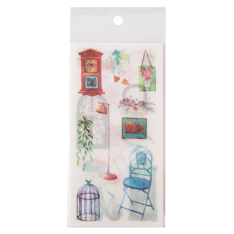 6 Sheets Kawaii Succulent Floral Sticker Set Cute Animal Stationery Stickers Diary Book Diy Journal Planner Decorative Label