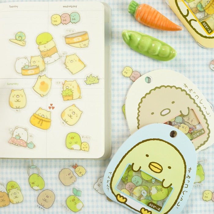 JIANWU 50pcs/ Cartoon cute decorative stickers, Japanese DIY stickers, notebook stickers kawaii