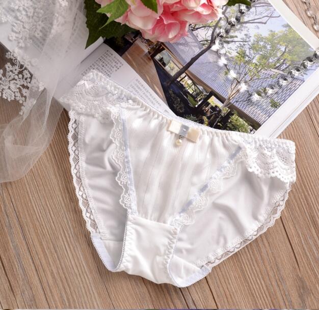 100% Real Photos  2nd Shipping Free M  L XL XXXL 3XL 5XL Lovely Cute Lolita Kawaii Sexy Lace Pearls Bow Panties Underwear Brief