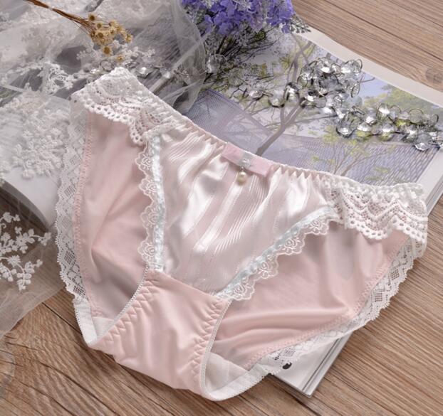100% Real Photos  2nd Shipping Free M  L XL XXXL 3XL 5XL Lovely Cute Lolita Kawaii Sexy Lace Pearls Bow Panties Underwear Brief