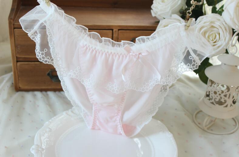 100% Real Photos 2nd Shipping Free  M L Lovely Cute Lolita Kawaii Fairy Princess Sexy Lace Panties Underwear Brief Thong WP245