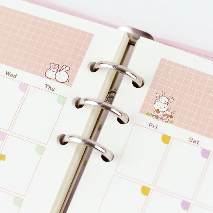 45 Sheets Kawaii A5 A6 Loose Leaf Notebook Paper Refill Spiral Binder Index Inner Pages Monthly Weekly Daily Planner Agenda