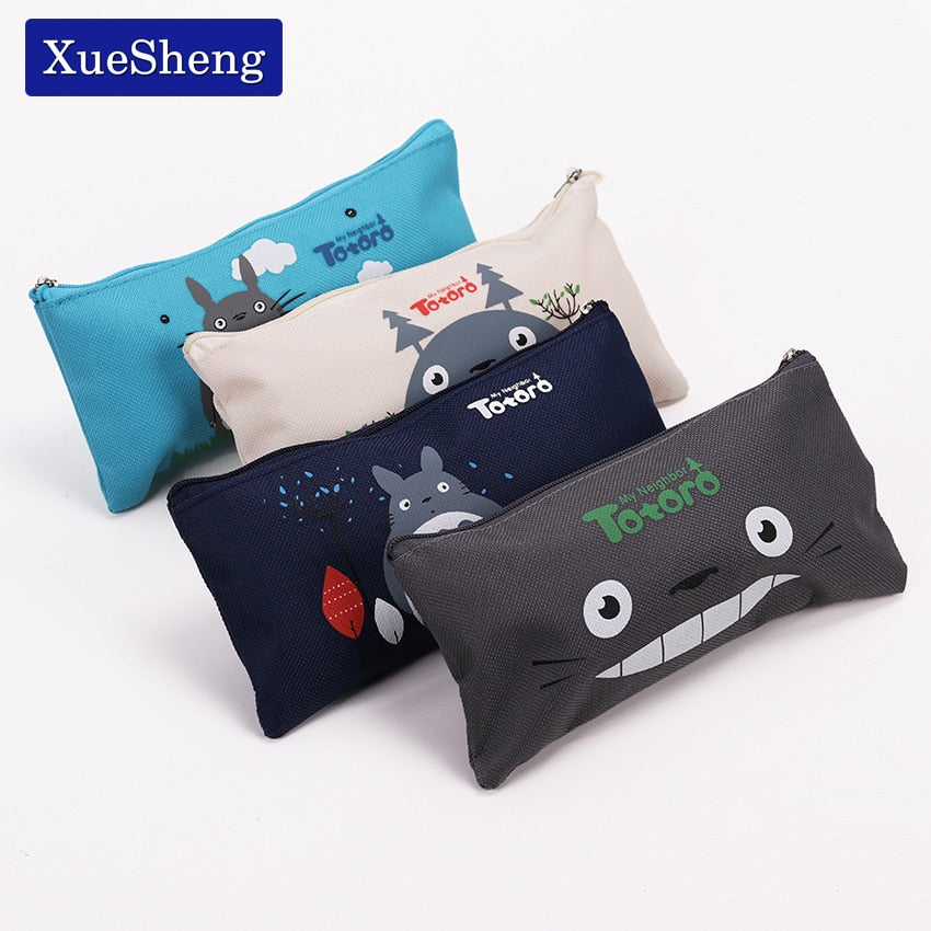 Cute Kawaii Fabric Pencil Case Lovely Cartoon Totoro Pen Bags for Kids Gift School Supplies