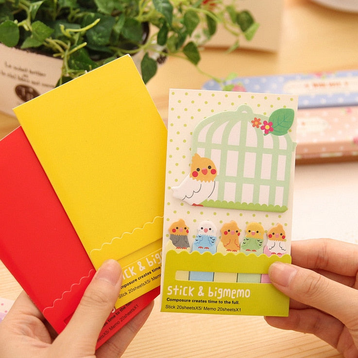Animal Cat Panda Cute Kawaii Sticky Notes Memo Pad School Supplies Planner Stickers Paper Bookmarks Korean Stationery