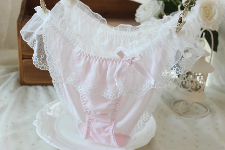100% Real Photos 2nd Shipping Free  M L Lovely Cute Lolita Kawaii Fairy Princess Sexy Lace Panties Underwear Brief Thong WP245