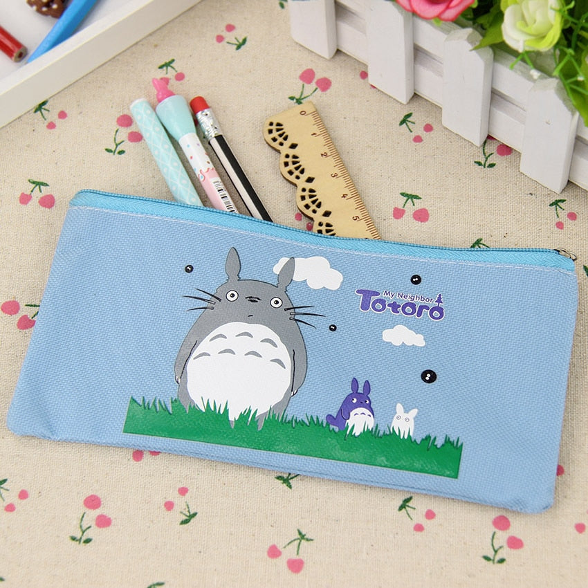 Cute Kawaii Fabric Pencil Case Lovely Cartoon Totoro Pen Bags for Kids Gift School Supplies