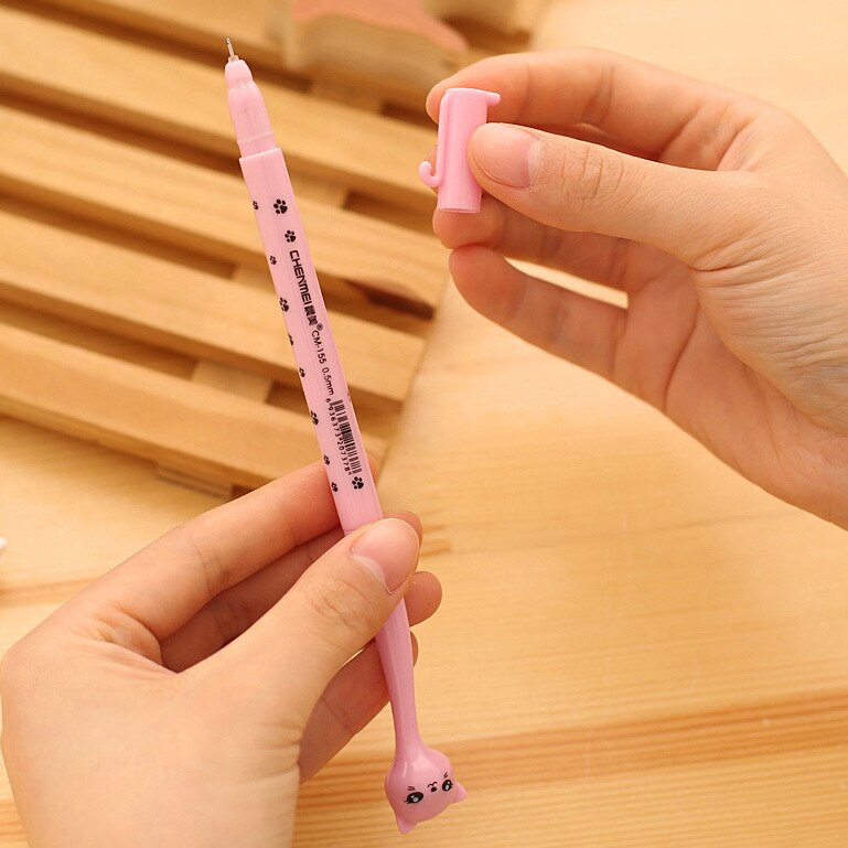 4 pcs/lot cute cartoon cat gel pen kawaii stationery pens canetas material escolar office school supplies papelaria