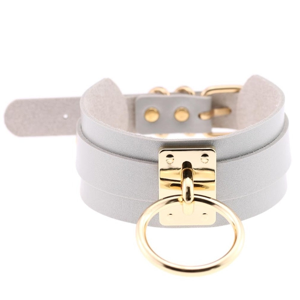 2021 Sexy Leather Choker Necklace Women Harajuku Kawaii Gold Color Metal Fashion Turkish Jewelry Punk Gothic Necklace For Girls